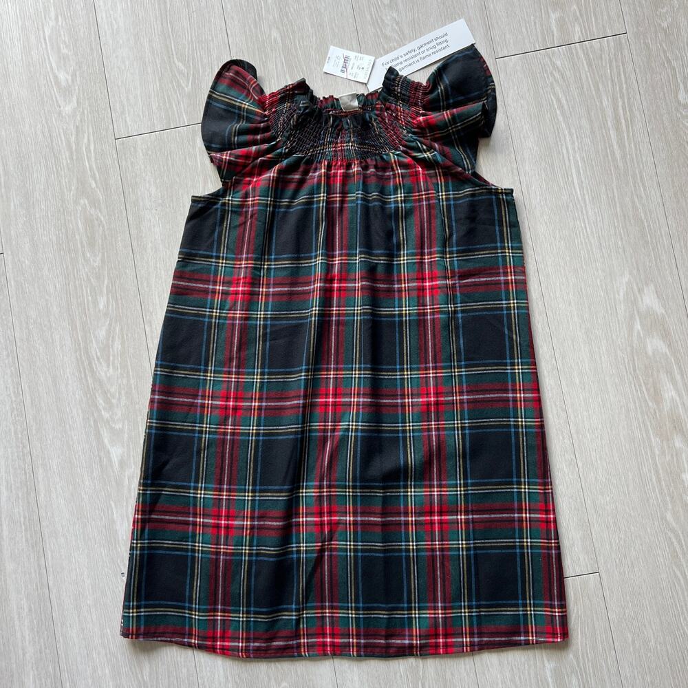 Crewcuts Girls Smocked Flannel Nightgown In Tartan Size XL 12-13 Plaid